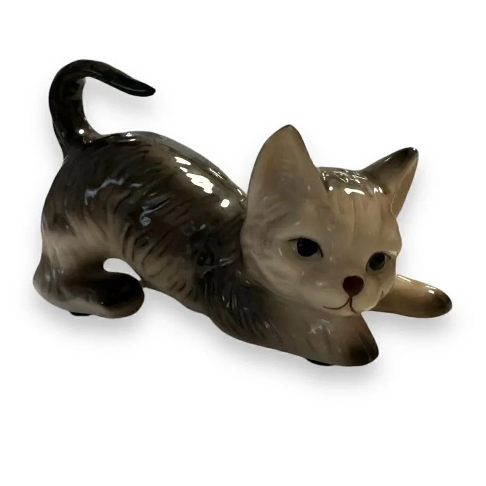 Set of Three Vintage Cat Kitten Porcelain Figurines